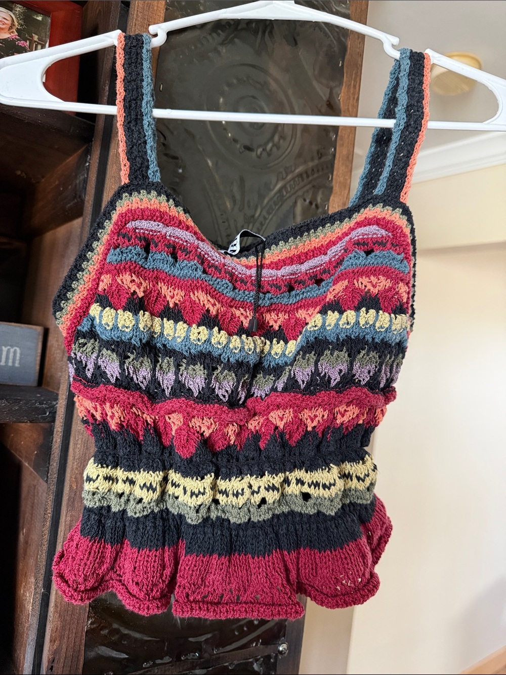 Zara Multicolor Knit Striped Tank Top